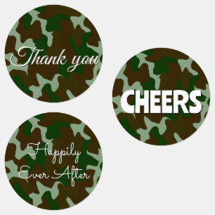 Étiquettes 15-set Gras de camouflage vert et marron foncé