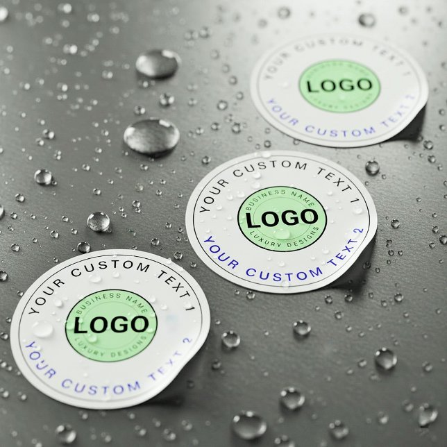 Étiquettes 30 autocollants étanches (Logo d'entreprise, Texte (small batch custom logo stickers, waterproof business branding labels)