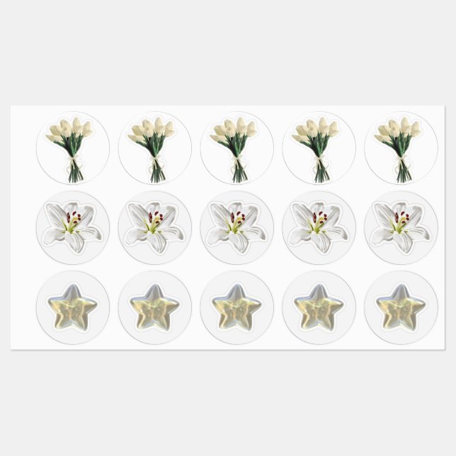 ÉTIQUETTES 3 RANGÉES D'AUTOCOLLANTS BLANCS (Feuille)