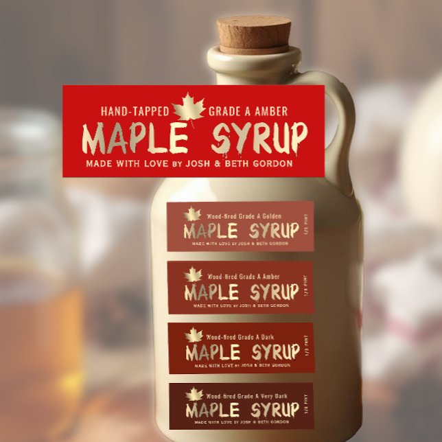 Étiquettes 40 MAPLE GRADE LABELS in 4 SYRUP COLORS  (Créateur téléchargé)