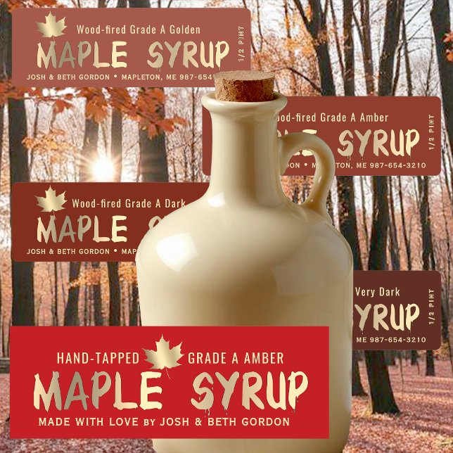 Étiquettes 40 MAPLE GRADE LABELS in 4 SYRUP COLORS  (Créateur téléchargé)