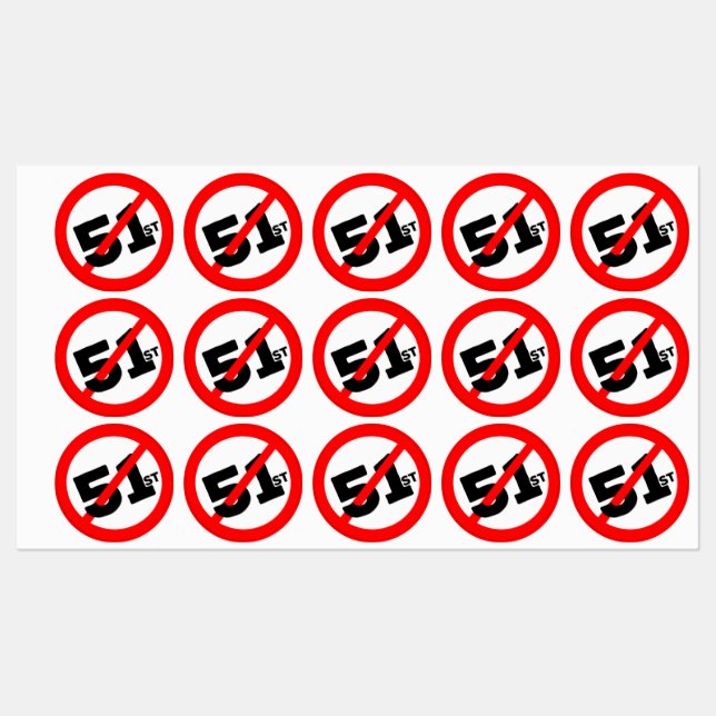 Étiquettes 51e État Aucun moyen (Feuille)