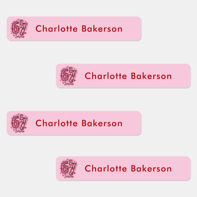 Étiquettes 6 7 Six Seven Meme Trend Girls Waterproof Labels (Groupe)