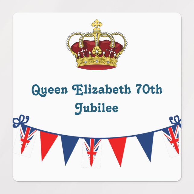 Étiquettes 70e jubilé de la reine Elizabeth (Design 1)