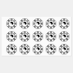 Étiquettes 8 Trigrammes - Yin Yang - Feng Shui