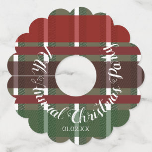 Étiquettes à carreaux pour la fête de Noël annuell