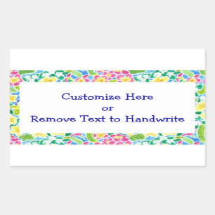 Étiquettes à customiser, joli motif de primevèr
