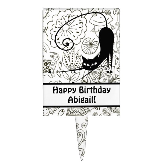 Etiquettes A Gateau Gateau Personnalise Topper De Joyeux Anniversaire Zazzle Fr