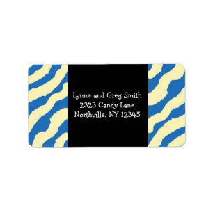 Étiquettes à motif zèbre bleu et crème