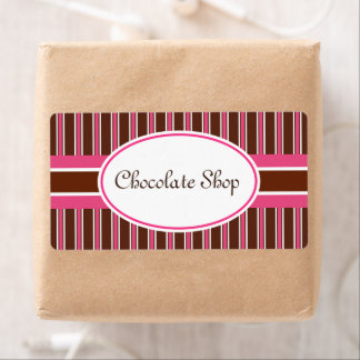 Étiquettes à rayures au chocolat noir