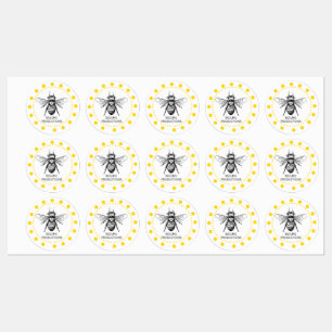 Étiquettes Abeille jaune mignonne