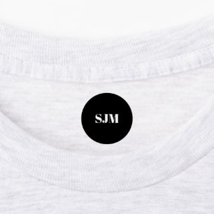 Étiquettes Abréviation minimaliste noir blanc Personnalisé mo