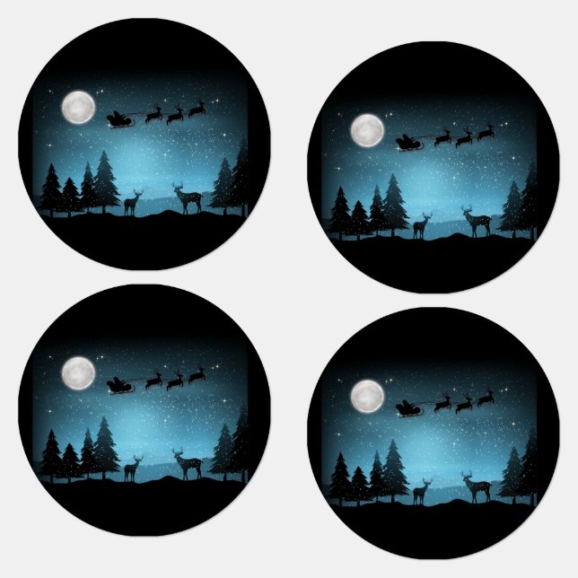 Étiquettes Adorable Rindeer La Nuit (Groupe)