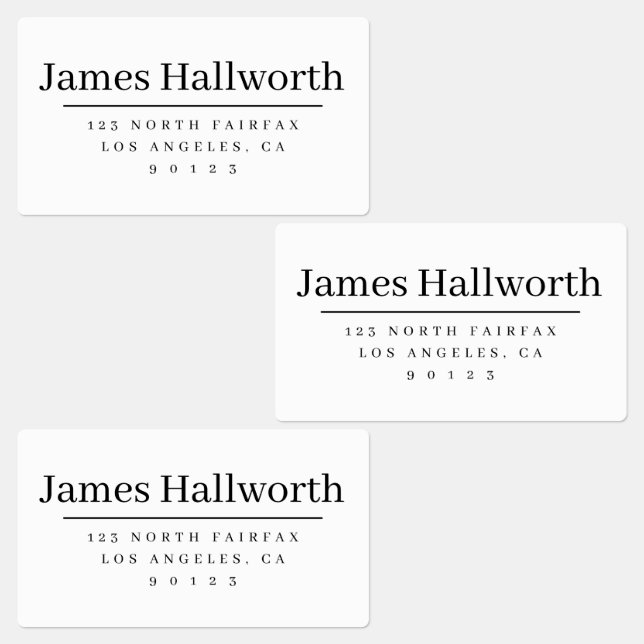 Étiquettes Adresse de retour simple et moderne noir et blanc (Groupe)