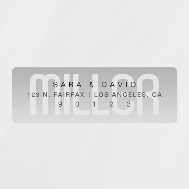 Étiquettes Adresse Ombre gris de fond étanche (Design 1)