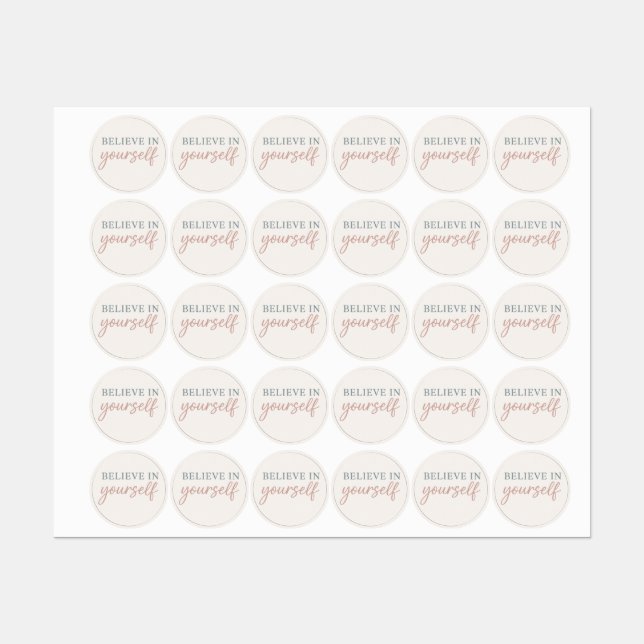 Étiquettes Aesthetic Quote – Minimal Pastel Motivation (Feuille)