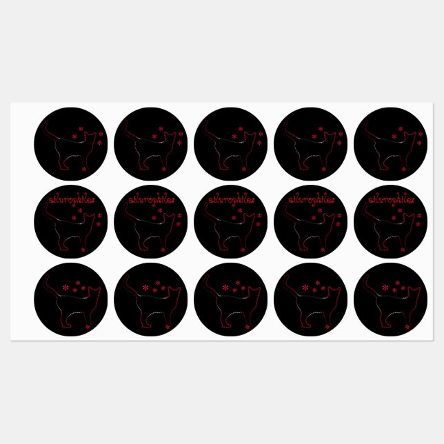 Étiquettes ailurophiles Amoureux de les chats (Feuille)