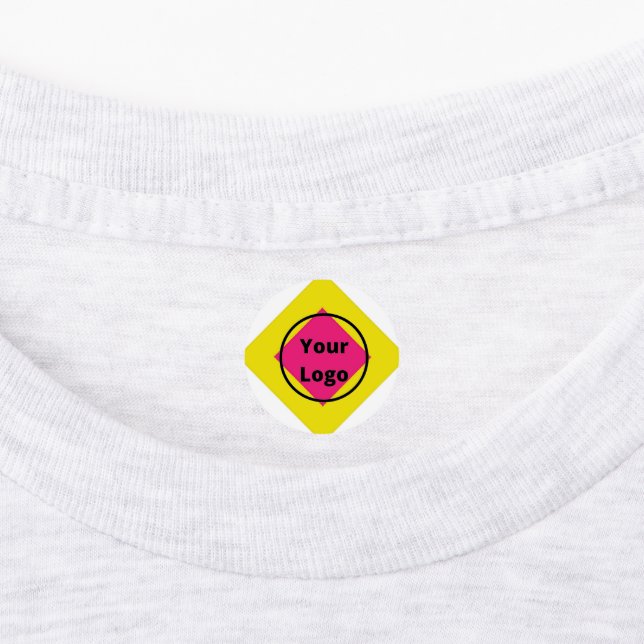 Étiquettes Ajouter un logo forme rose jaune (Apposé)