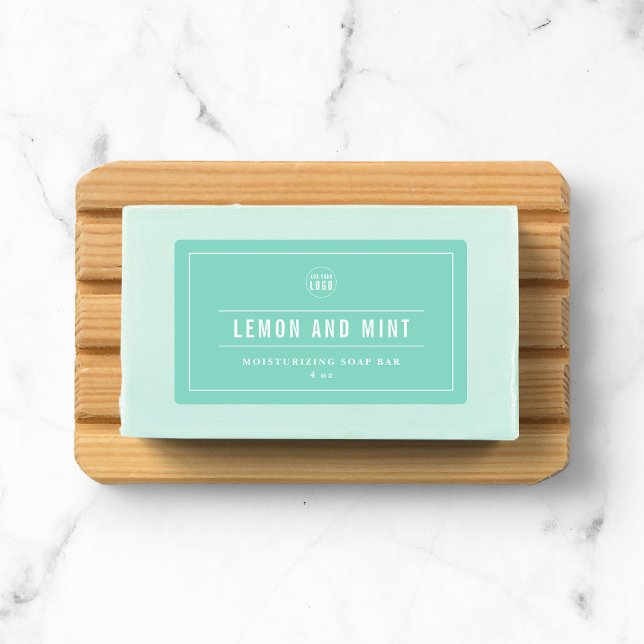 Étiquettes Ajouter votre logo Bordure et lignes blanches Coul (Créateur téléchargé)