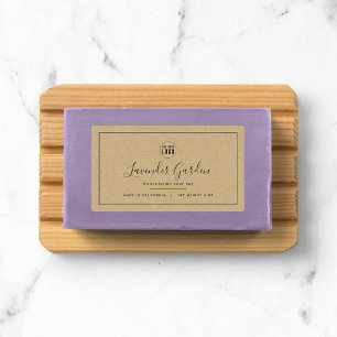 Étiquettes Ajouter votre logo Gray Bordure Kraft produit