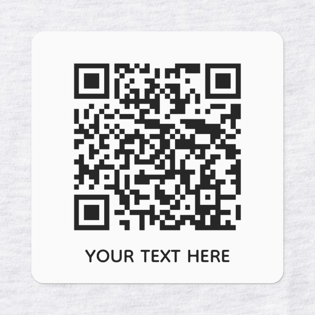 Étiquettes Ajoutez votre propre code QR texte Scan Minimal Si (Design 1)