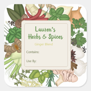 Étiquettes alimentaires personnalisables pour herb
