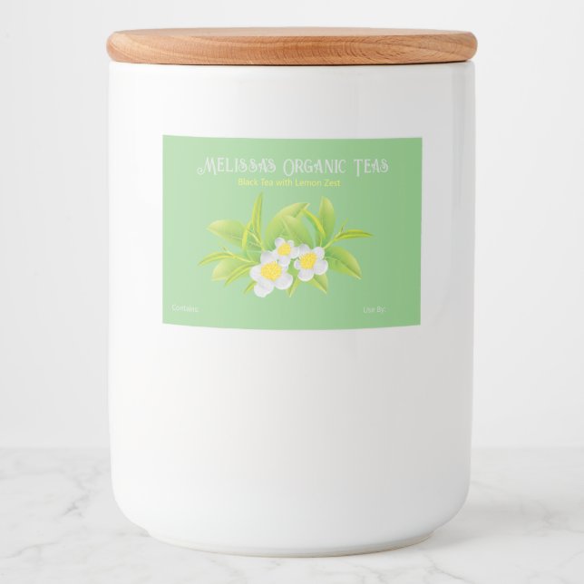 Étiquettes alimentaires personnalisés pour le thé  (Devant)