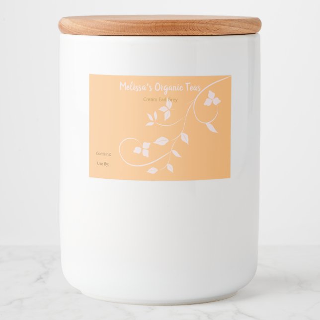 Étiquettes alimentaires personnalisés pour le thé  (Devant)