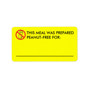 Étiquettes alimentaires sans arachide