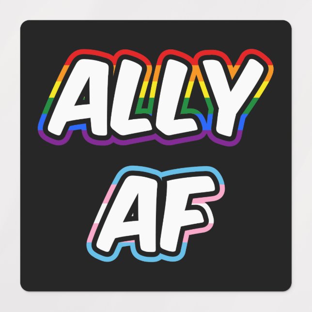 Étiquettes Ally AF II - Drapeau LGBTQ Gay Trans Queer Pride (Design 1)