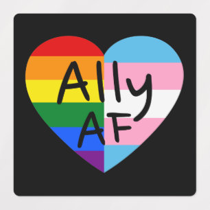Étiquettes Ally AF III - Drapeau LGBTQ Gay Trans Queer Pride
