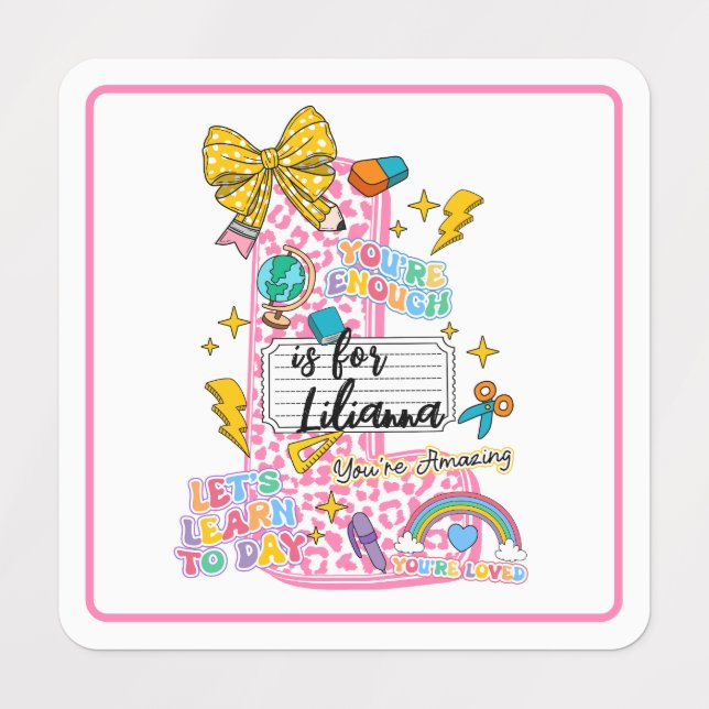 Étiquettes Alphabet personnalisable « L est pour » – Inspirat (Design 1)
