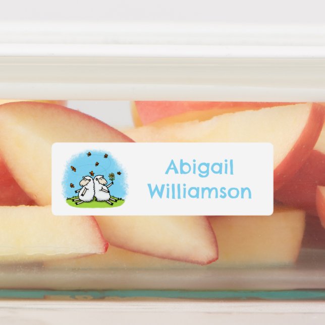 Étiquettes Amis moutons mignons dessin animé personnalisé (Apposé)