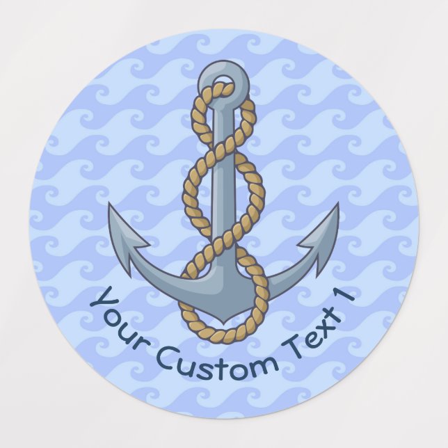 Étiquettes Ancre avec corde (Design 1)