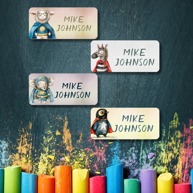 Étiquettes Animaux Héros imperméable vêtements pour enfants n (Animals Heroes waterproof kids name clothing Labels)