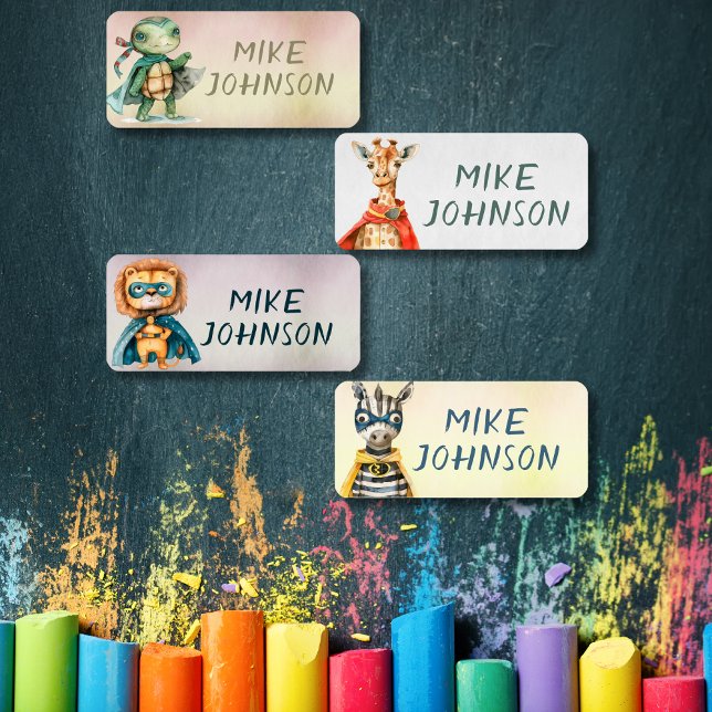 Étiquettes Animaux Héros imperméable vêtements pour enfants n (Animals Heroes waterproof kids name clothing Labels)