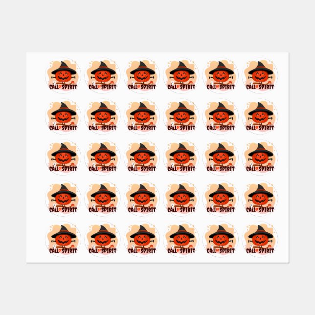 Étiquettes Appel de l'Esprit d'Halloween (Feuille)