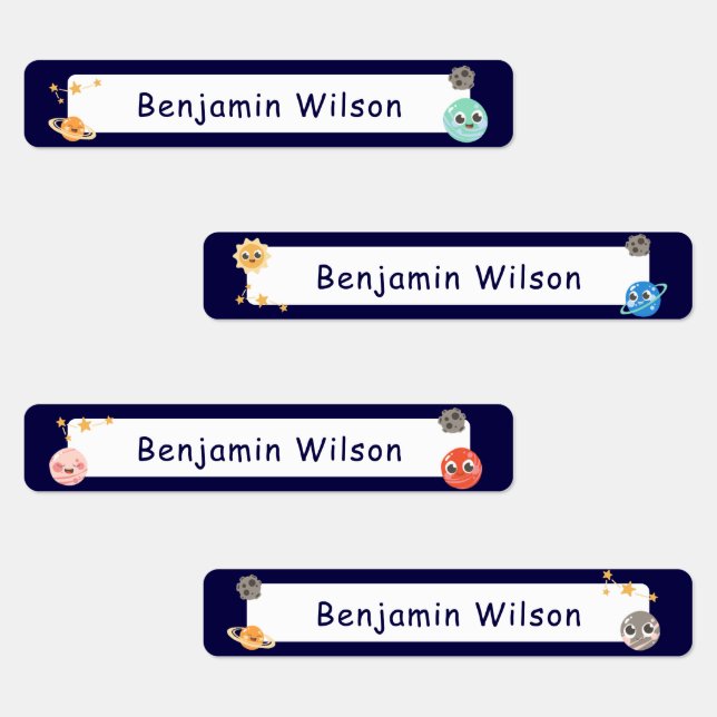 Étiquettes Aquarelle bleu foncé Espace personnalisé Nom des e (Groupe)