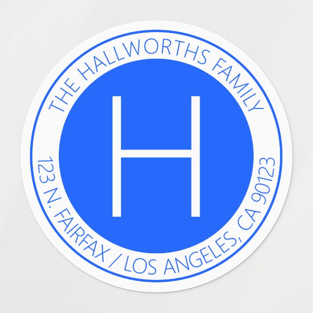 Étiquettes Aquarelle moderne bleu & blanc (Design 3)