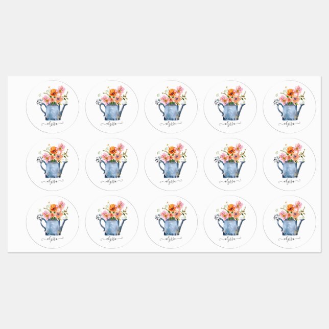 Étiquettes Aquarelle peinte à la main Floral (Feuille)