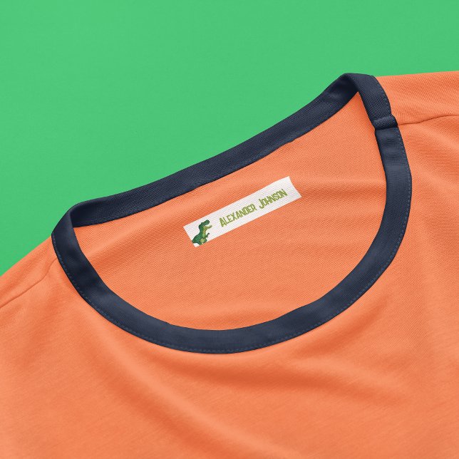 Étiquettes Aquarelle T-rex Dinosaure avec nom enfant personna (Créateur téléchargé)