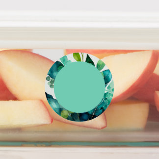 Étiquettes Aquarelle, Turquoise, Bleu, Vert, Botanique, Abstr