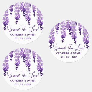 Étiquettes Aquarelle Wisteria Mariage Étaler Le Script d'amou