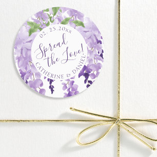 Étiquettes Aquarelle Wisteria Mariage Étaler Le Script d'amou