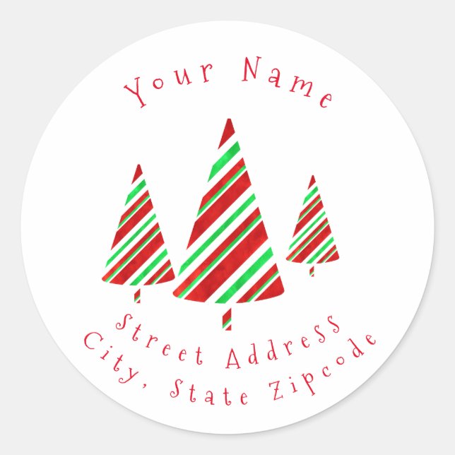 étiquettes "Aquarelles rouges vertes rayées" (Devant)