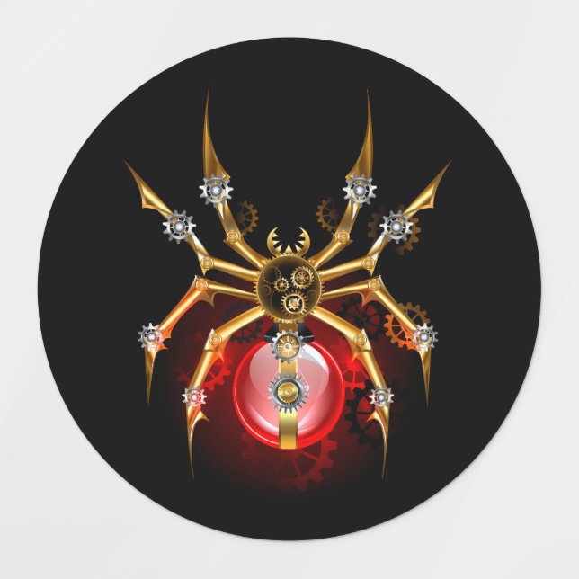 Étiquettes Araignée en vapeur noire (Design 1)