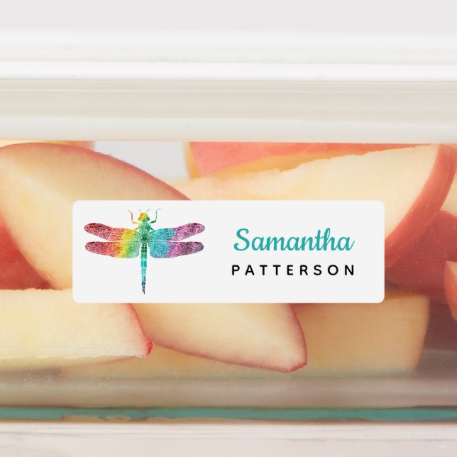Étiquettes Arc-en-ciel Dragonfly Personnalisé Enfants (Apposé)