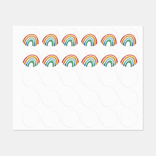 Étiquettes Arc-en-ciel Magique (Feuille)
