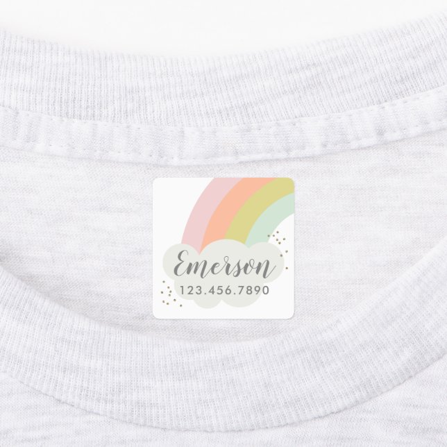 Étiquettes Arc-en-ciel Pastel Enfants (Apposé)