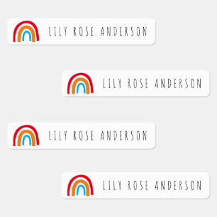 Étiquettes Arc-en-ciel personnalisé Retour à l'école Enfants